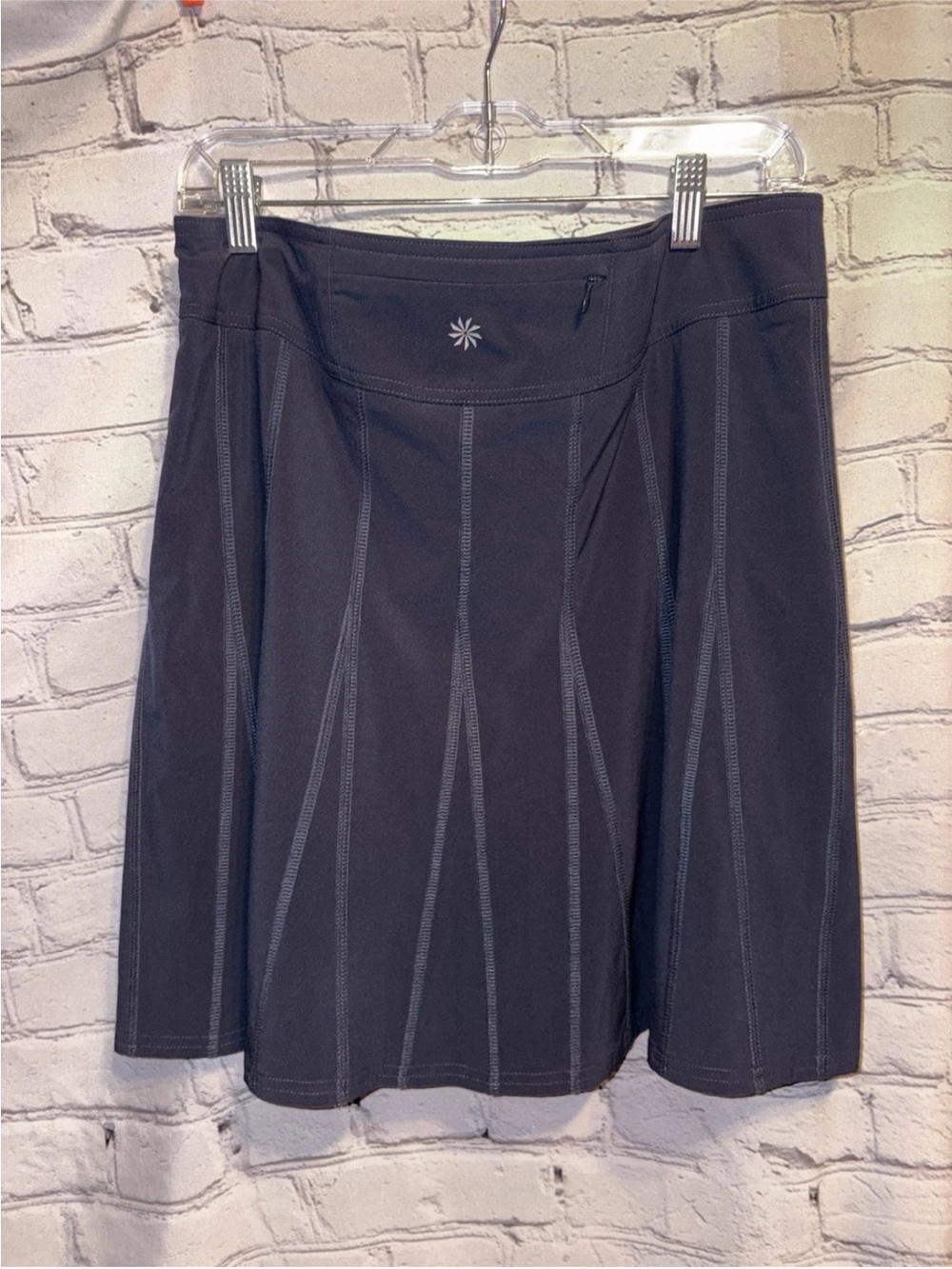 Athleta Wear About Skort Skirt With Shorts Navy Blue Athletic Sz 12 Travel - Picture 3 of 9